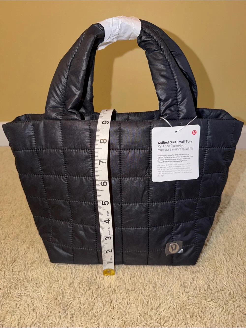 lululemon athletica Quilted Black Puffer Tote
